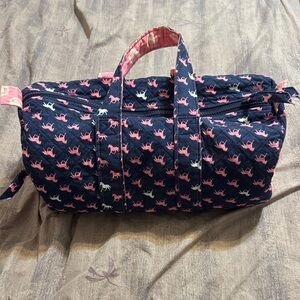 Stylish Pink and Navy Zippered Tote Bag 15 Inch.